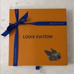 Louis Vuitton Storage Orange Box with Blue Ribbon